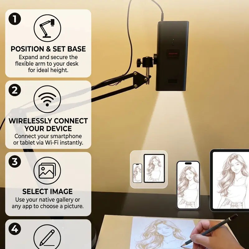 Art Tracing Projector with Flexible Arm