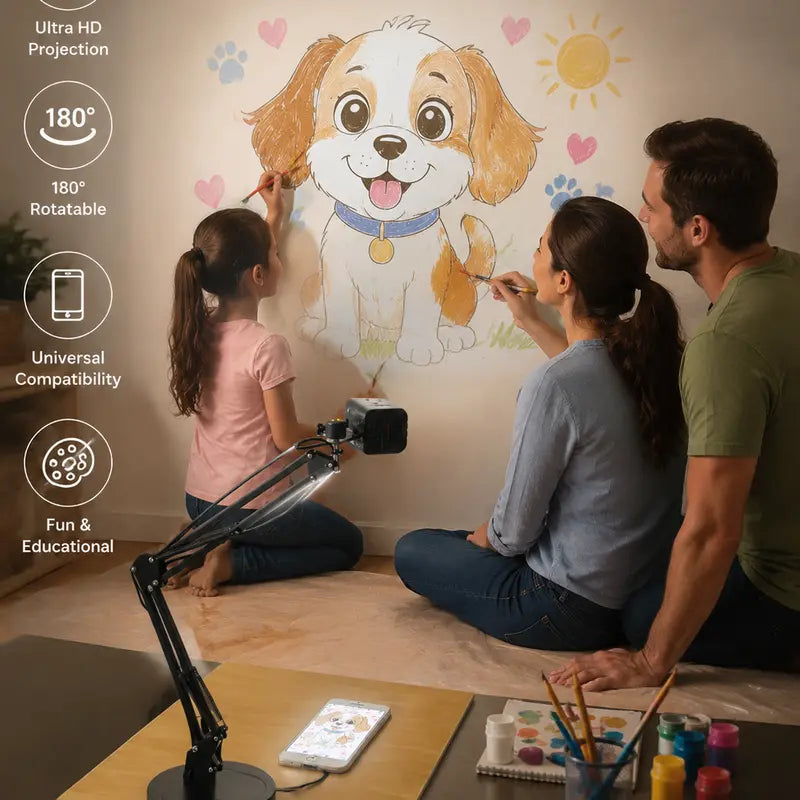 Art Tracing Projector with Flexible Arm